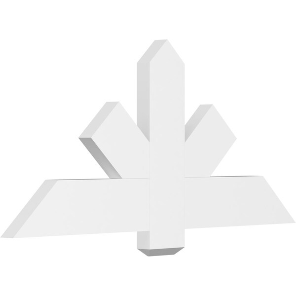 Ekena Millwork Kennewick Architectural Grade PVC Gable Bracket, 48"W x 22"H x 2"D x 6"F, 11/12 Pitch GBP048X22X0206KEN00 - main